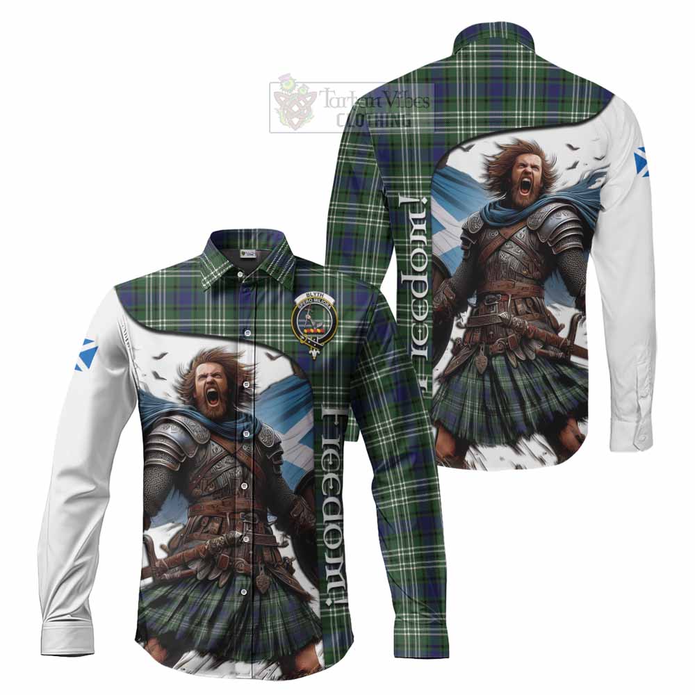 Blyth Crest Tartan Long Sleeve Button Shirt Inspired by the Freedom of Scottish Warrior - Tartan Vibes Clothing
