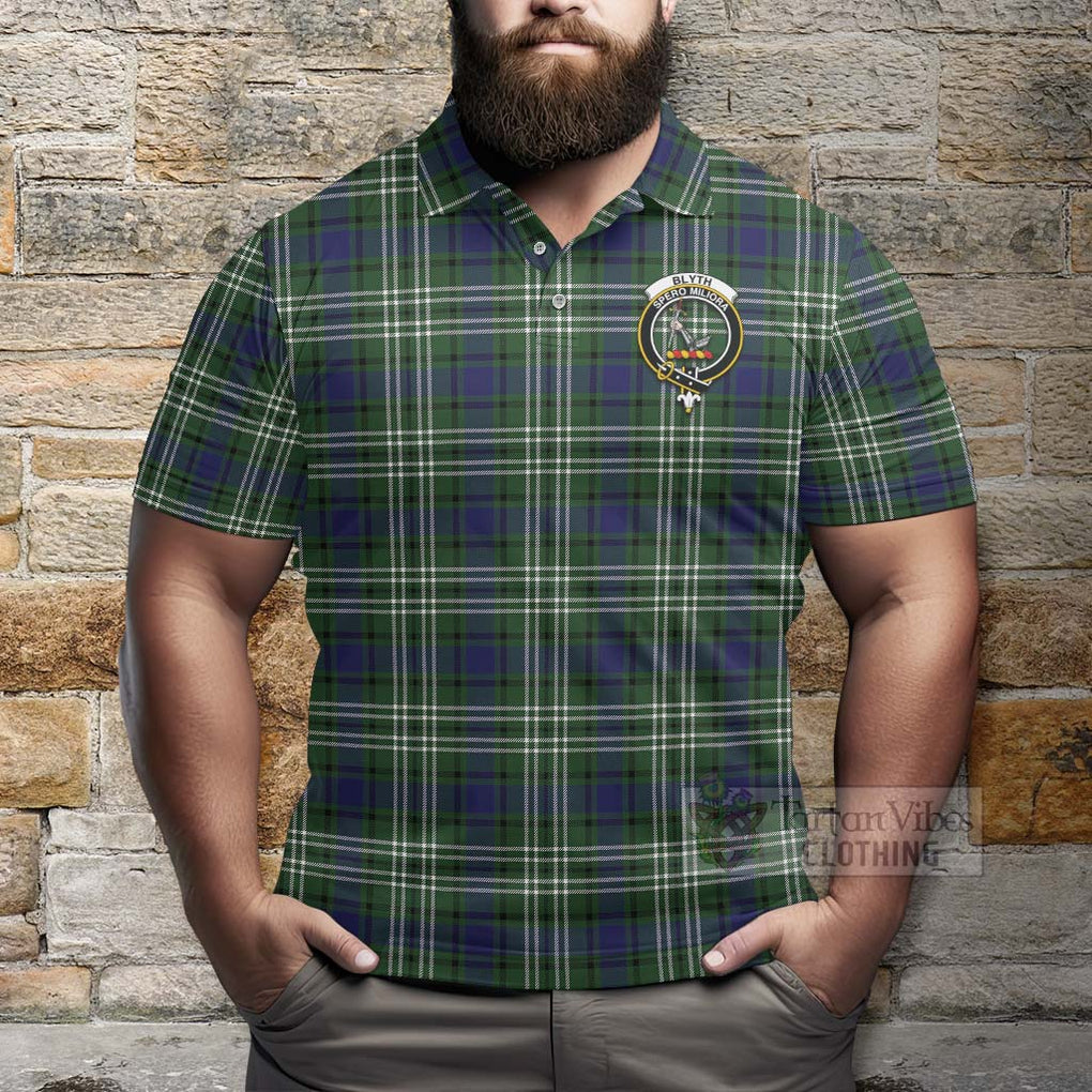 Blyth Tartan Polo Shirt with Family Crest Celtic Skull Style - Tartan Vibes Clothing
