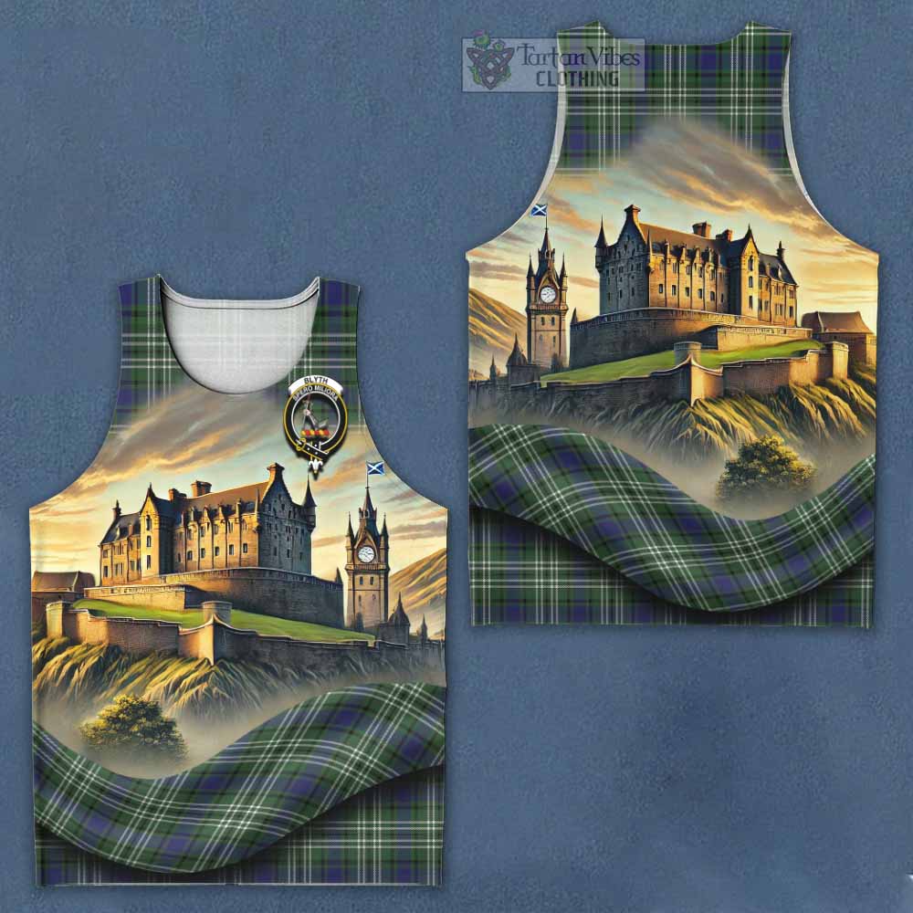 Tartan Vibes Clothing Blyth Tartan Family Crest Men's Tank Top with Scottish Ancient Castle Style