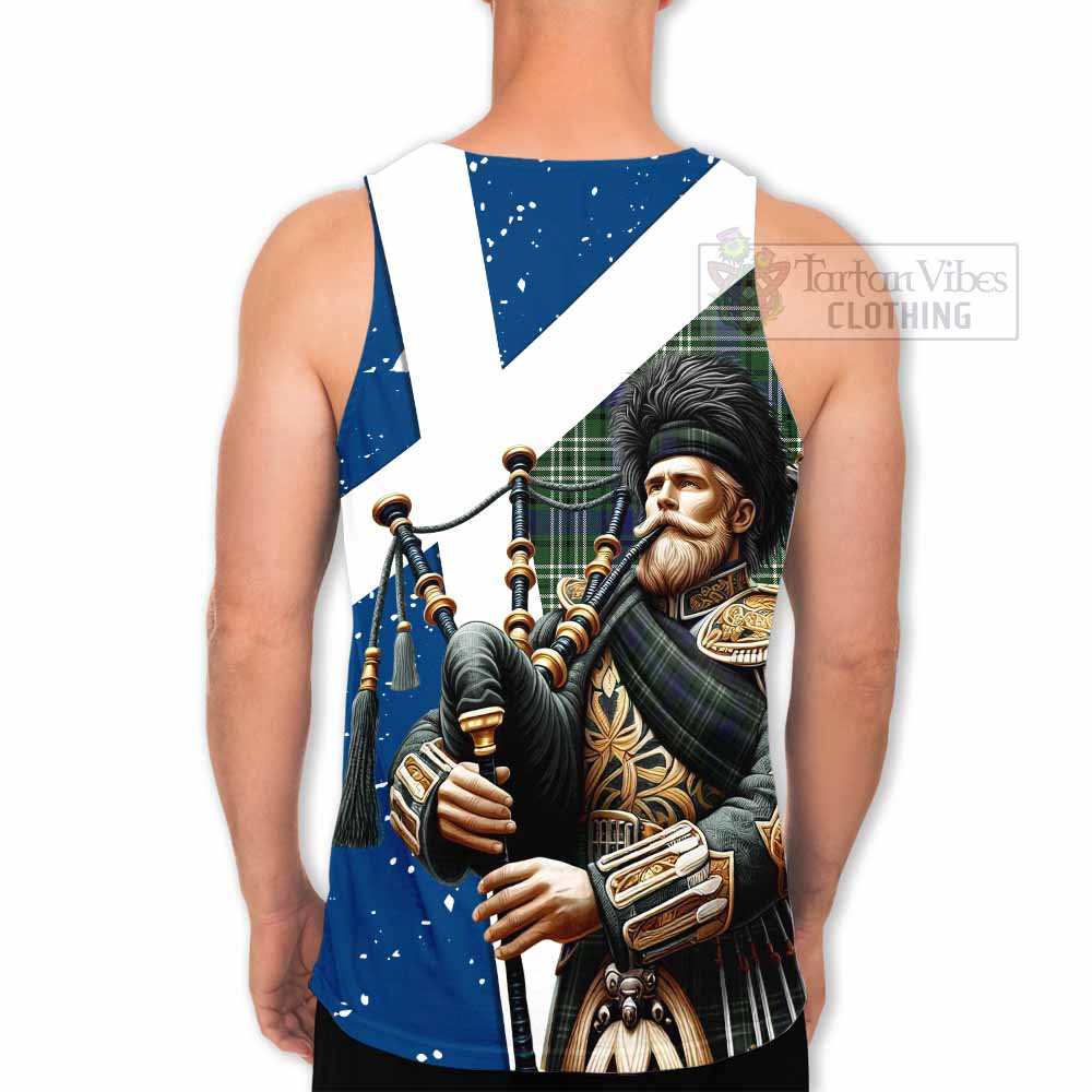 Blyth Tartan Men's Tank Top with Family Crest Scottish Bagpiper Vibes - Tartan Vibes Clothing