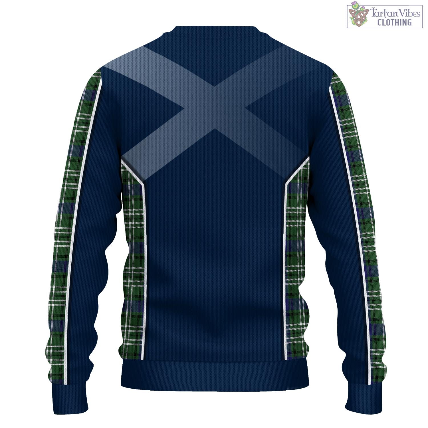 Blyth Tartan Knitted Sweatshirt with Family Crest and Scottish Thistle Vibes Sport Style - Tartan Vibes Clothing