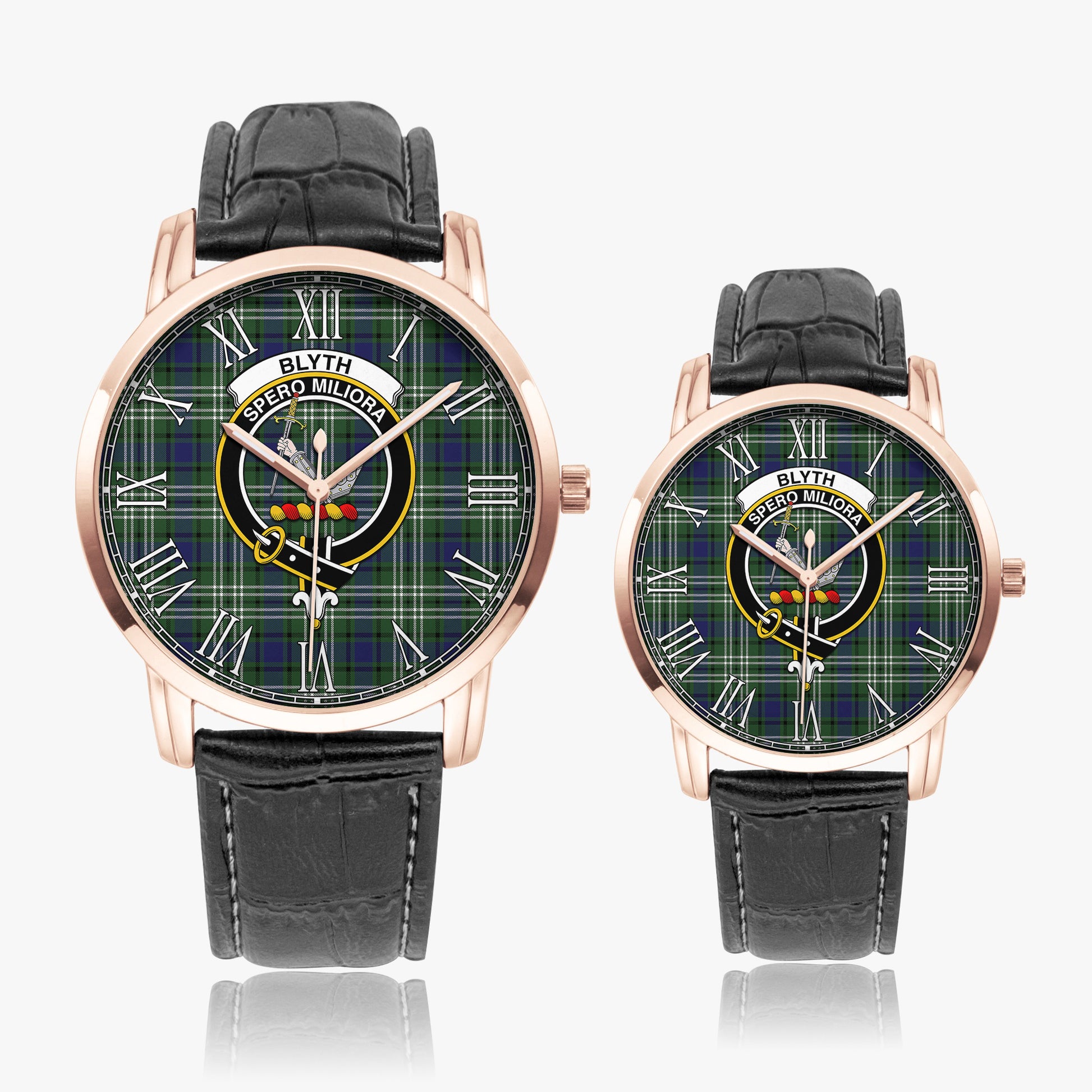 Blyth Tartan Family Crest Leather Strap Quartz Watch - Tartanvibesclothing