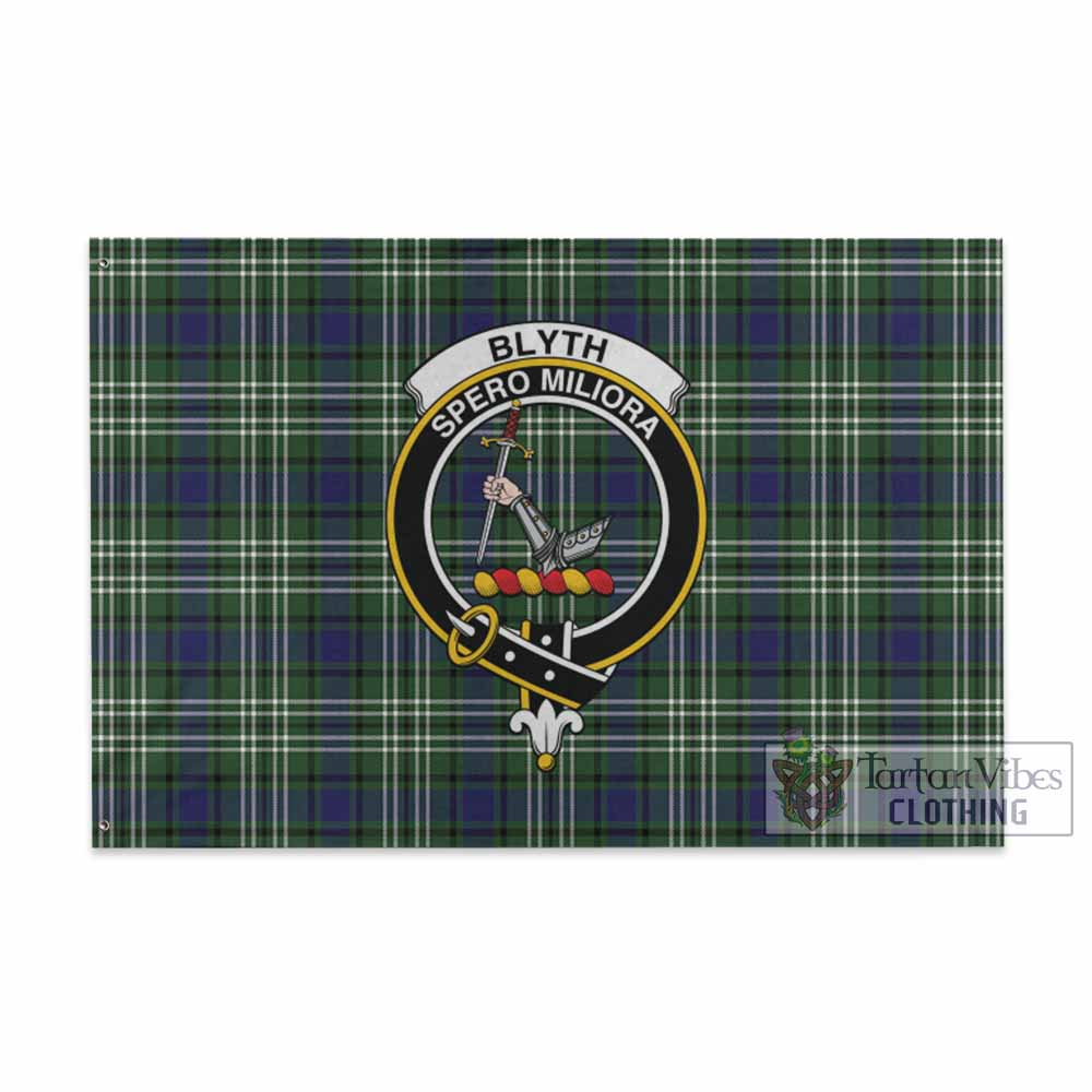 Tartan Vibes Clothing Blyth Tartan House Flag with Family Crest