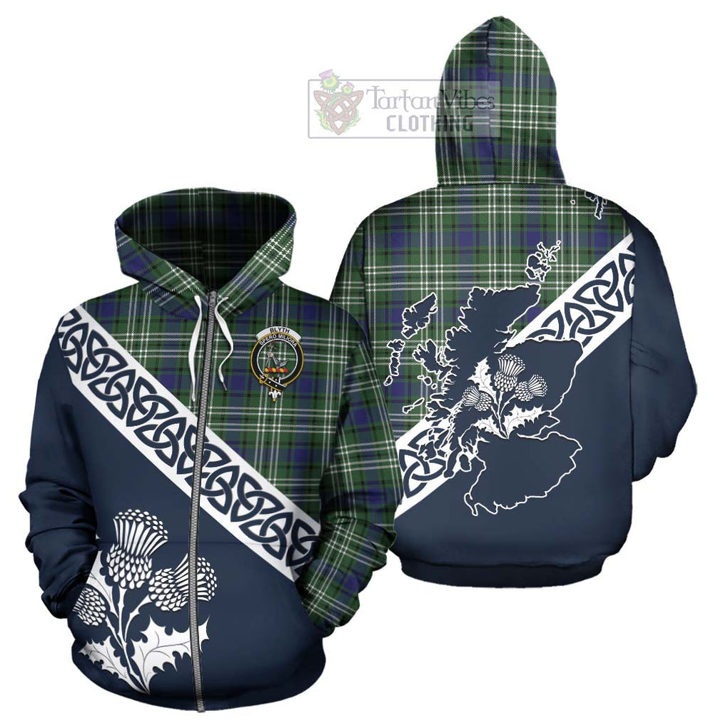 Blyth Tartan Hoodie Featuring Thistle and Scotland Map - Tartan Vibes Clothing