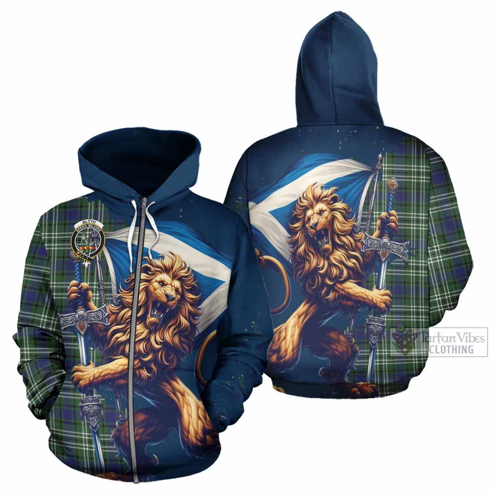 Blyth Tartan Family Crest Hoodie with Scottish Majestic Lion - Tartan Vibes Clothing