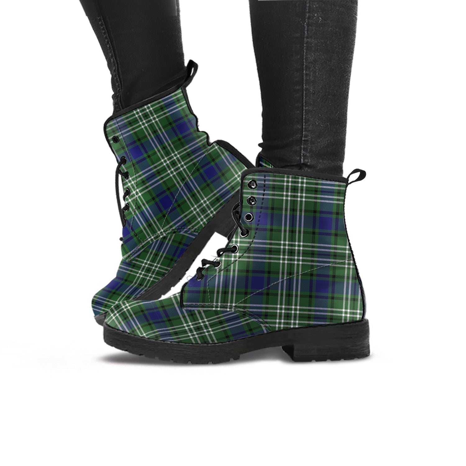 Blyth Tartan Leather Boots - Tartanvibesclothing