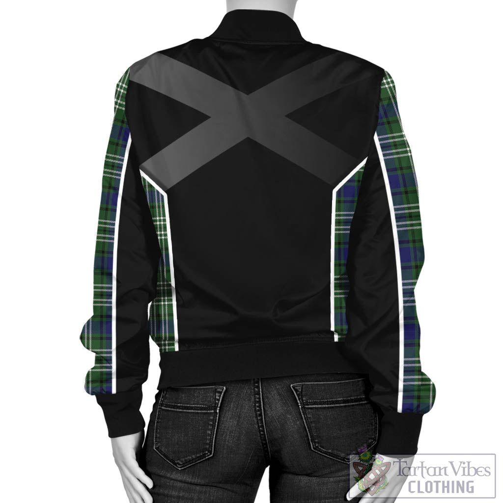 Blyth Tartan Bomber Jacket with Family Crest and Scottish Thistle Vibes Sport Style - Tartan Vibes Clothing