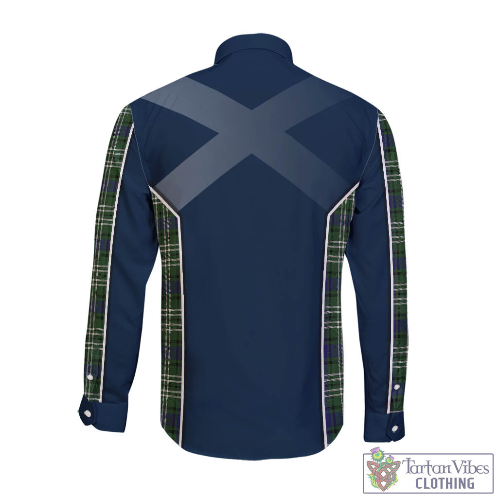 Blyth Tartan Long Sleeve Button Up Shirt with Family Crest and Scottish Thistle Vibes Sport Style - Tartan Vibes Clothing