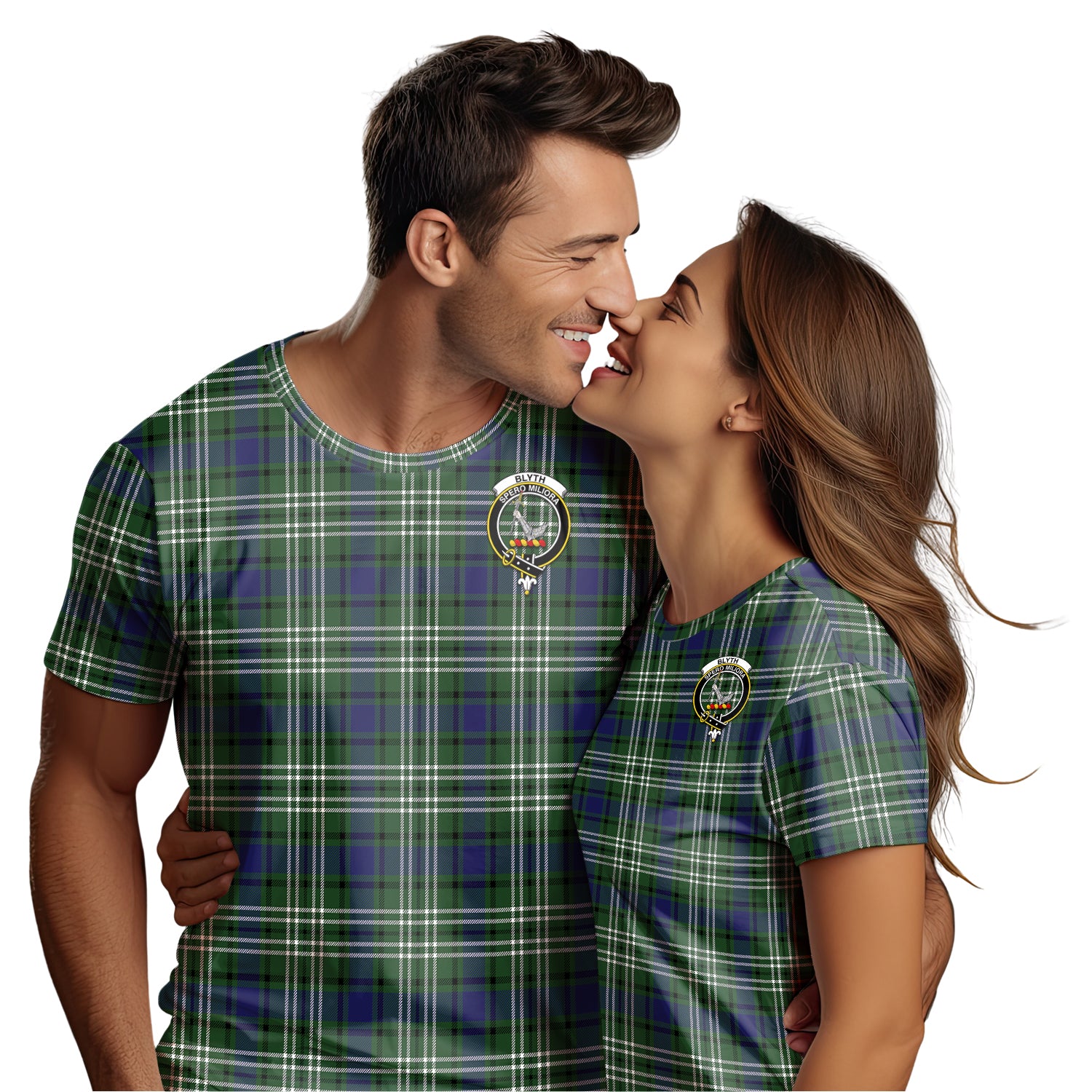 Blyth Tartan T-Shirt with Family Crest - Tartanvibesclothing