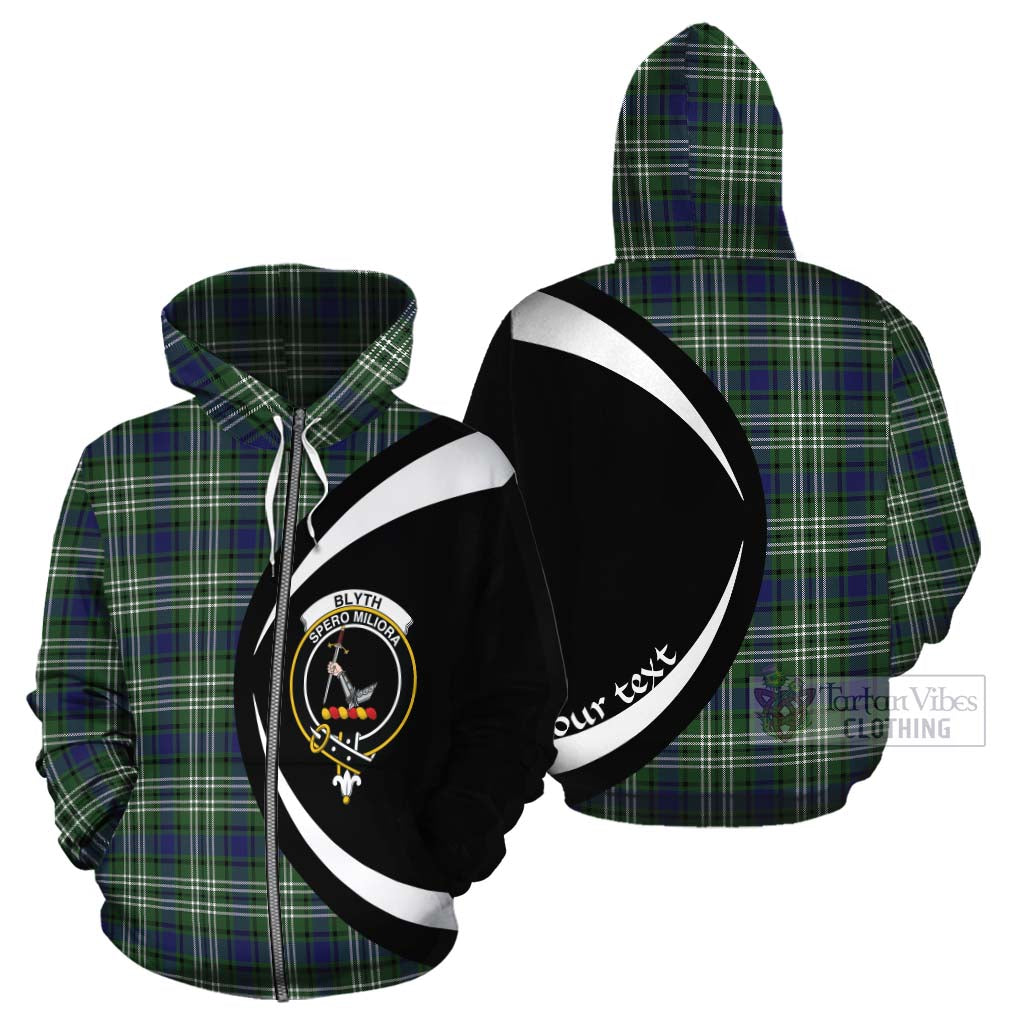Blyth Tartan Cotton Hoodie with Family Crest Circle Style - Tartan Vibes Clothing