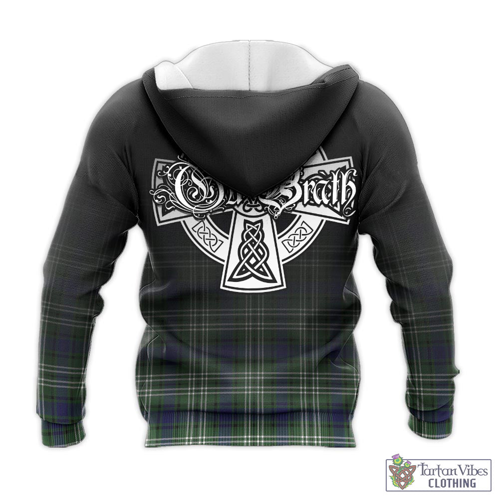 Tartan Vibes Clothing Blyth Tartan Knitted Hoodie Featuring Alba Gu Brath Family Crest Celtic Inspired