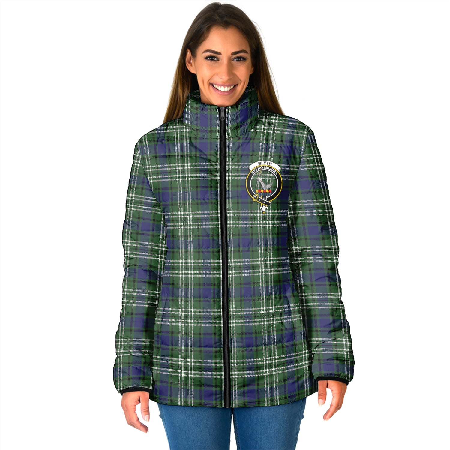 Blyth Tartan Padded Jacket with Family Crest - Tartan Vibes Clothing