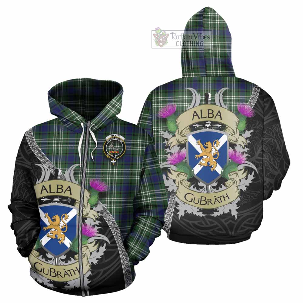 Blyth Tartan Family Crest Hoodie Lion Rampant Royal Thistle Shield Celtic Inspired Zip Hoodie - Tartan Vibes Clothing