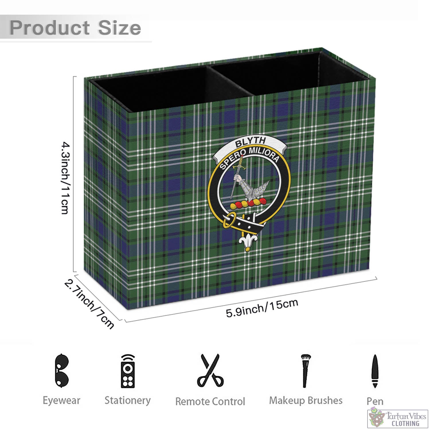Blyth Tartan Pen Holder with Family Crest - Tartan Vibes Clothing