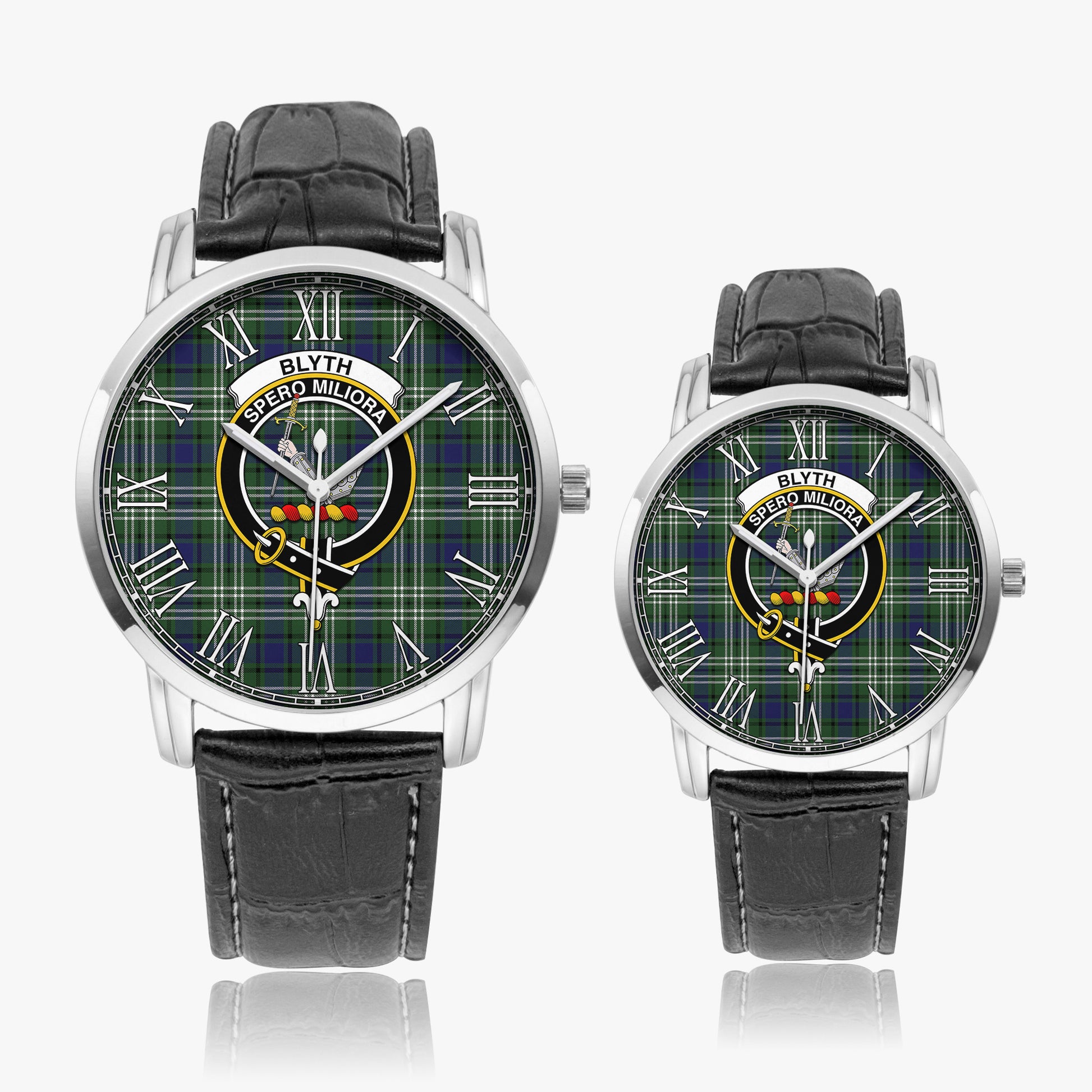 Blyth Tartan Family Crest Leather Strap Quartz Watch - Tartanvibesclothing