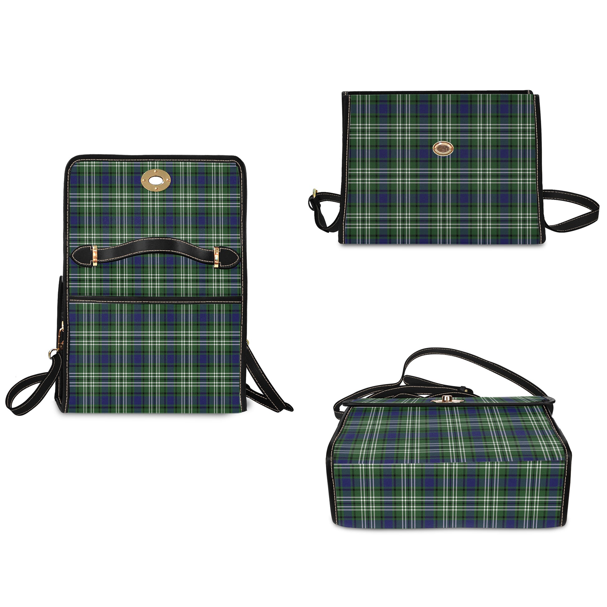 Blyth Tartan Leather Strap Waterproof Canvas Bag - Tartanvibesclothing