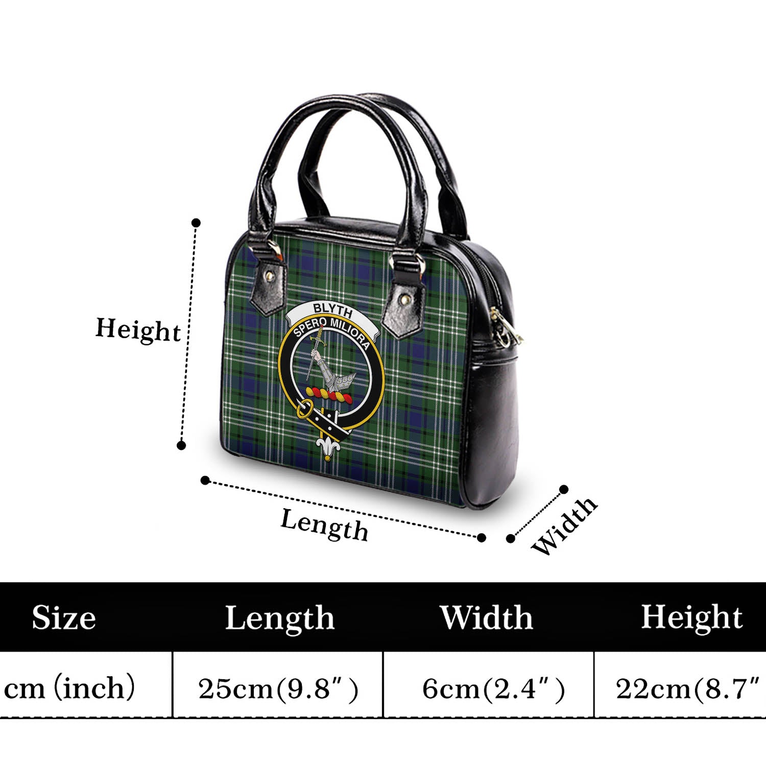 Blyth Tartan Shoulder Handbags with Family Crest - Tartanvibesclothing
