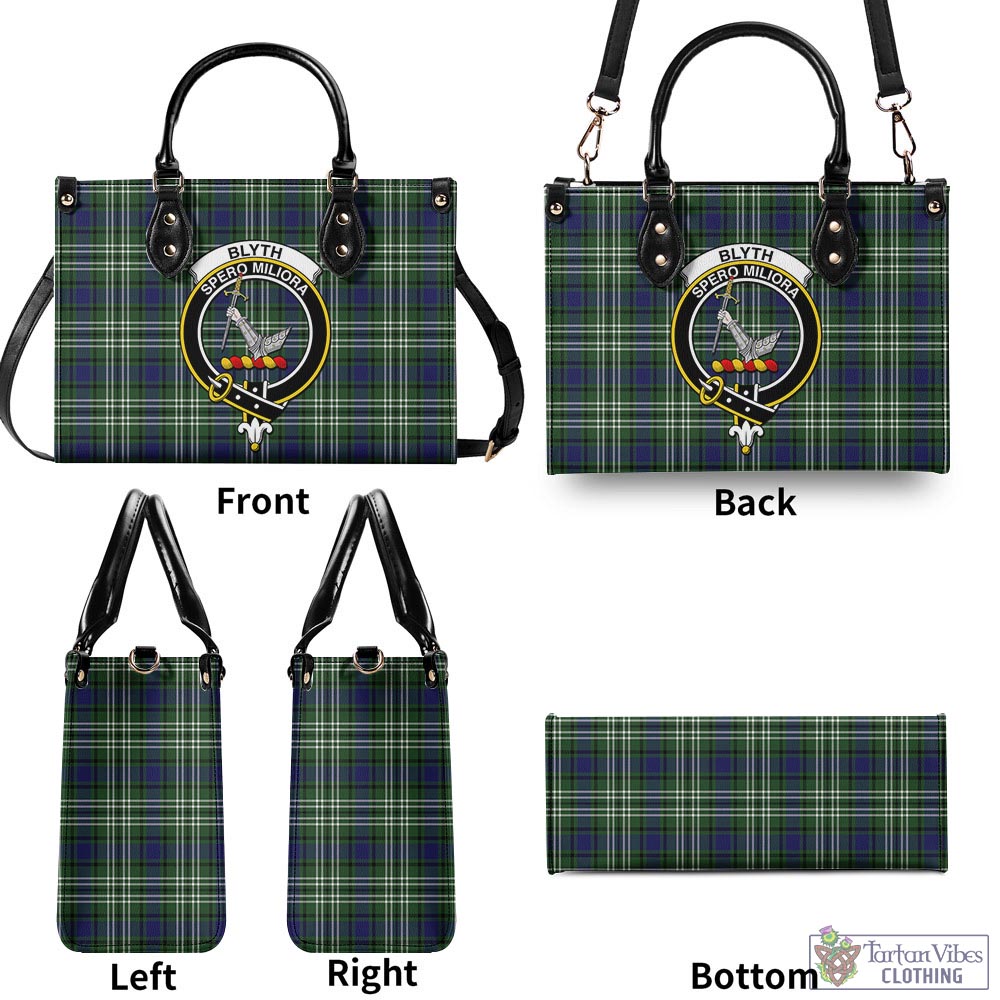 Blyth Tartan Luxury Leather Handbags with Family Crest - Tartan Vibes Clothing
