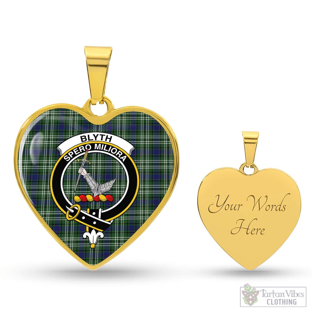 Blyth Tartan Heart Necklace with Family Crest Luxury Necklace (Gold) Yes - Tartan Vibes Clothing
