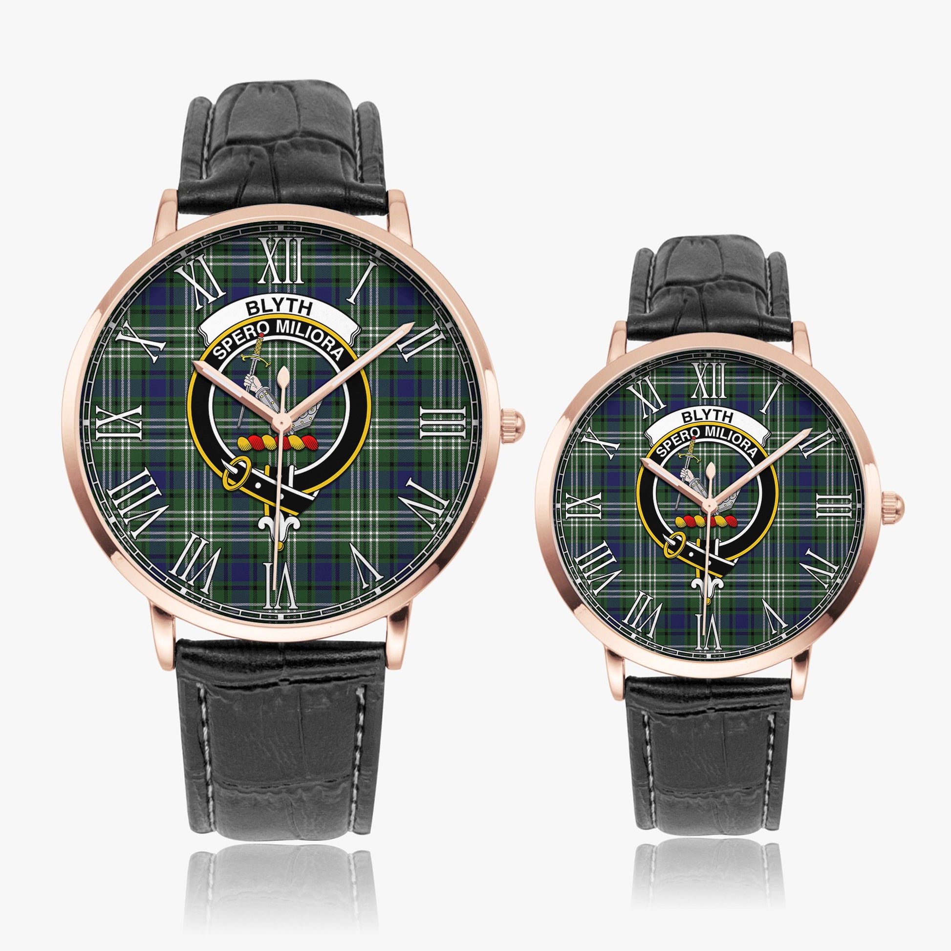 Blyth Tartan Family Crest Leather Strap Quartz Watch - Tartanvibesclothing