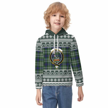 Blyth Clan Tartan Christmas Kid Hoodie with Family Crest - Tartan Vibes Clothing