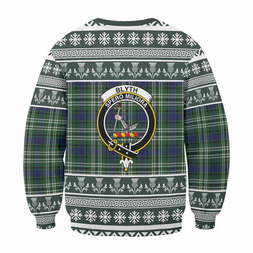 Blyth Clan Tartan Christmas Sweatshirt with Family Crest - Tartan Vibes Clothing