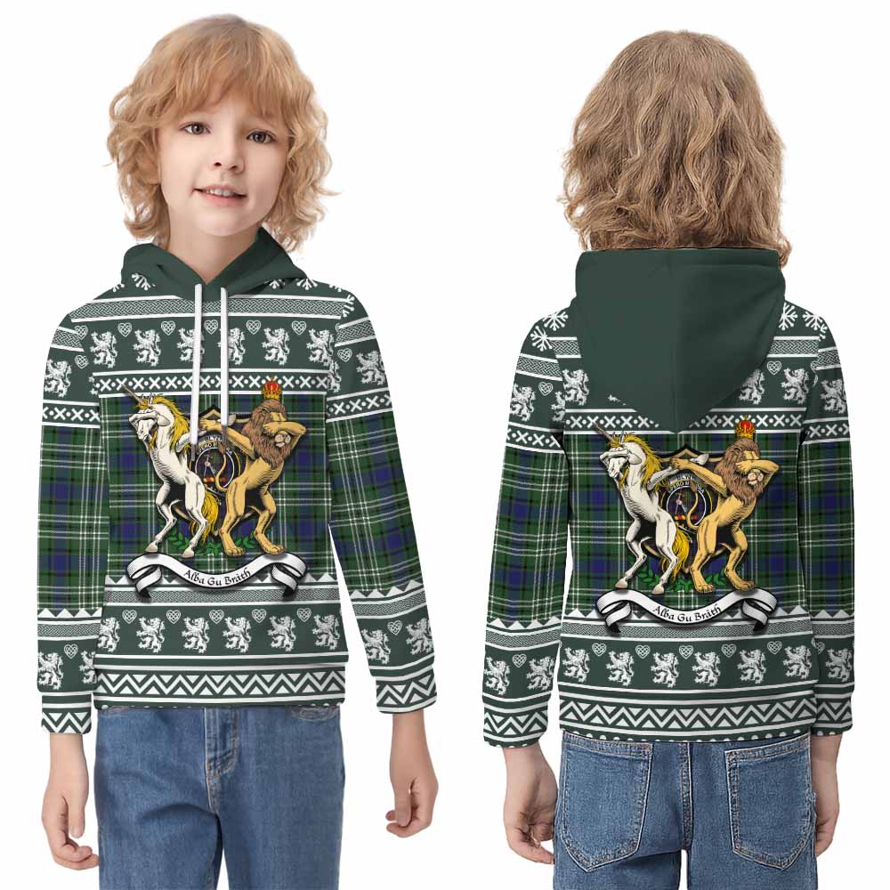 Blyth Clan Tartan Crest Christmas Kid Hoodie Coat of Arms Funny Style - Tartan Vibes Clothing