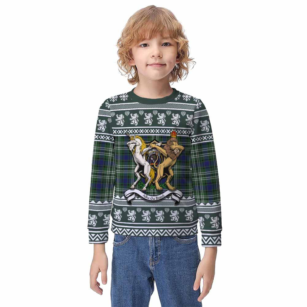 Blyth Clan Tartan Crest Christmas Kid Ugly Sweatshirt Coat of Arms Funny Style - Tartan Vibes Clothing