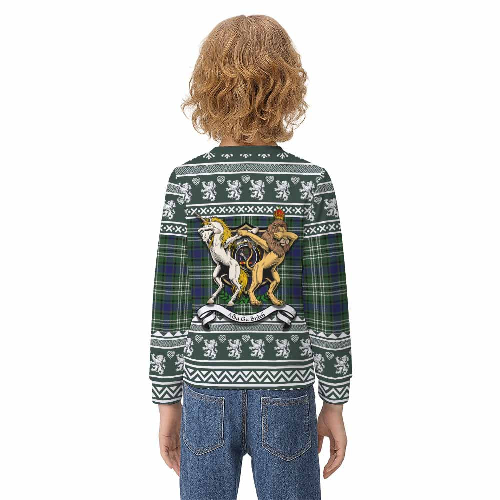 Blyth Clan Tartan Crest Christmas Kid Ugly Sweatshirt Coat of Arms Funny Style - Tartan Vibes Clothing