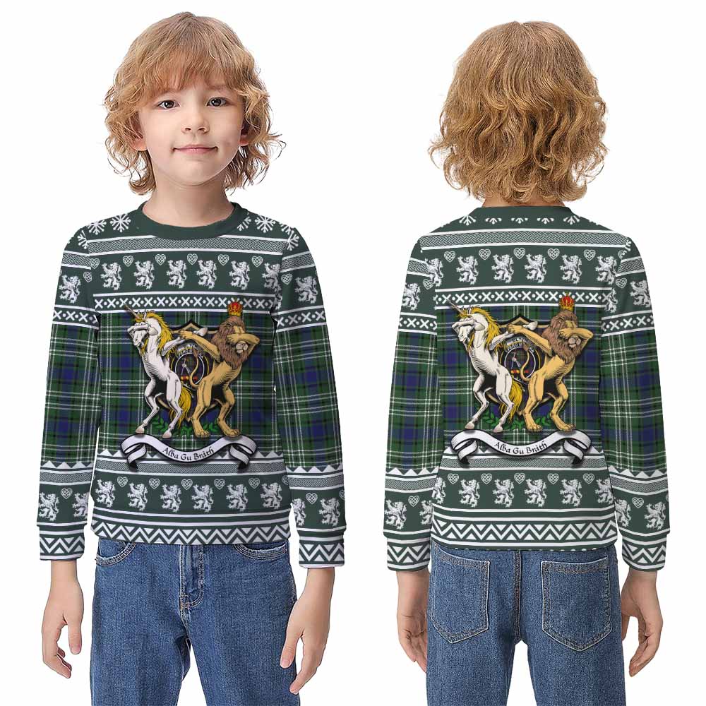 Blyth Clan Tartan Crest Christmas Kid Ugly Sweatshirt Coat of Arms Funny Style - Tartan Vibes Clothing