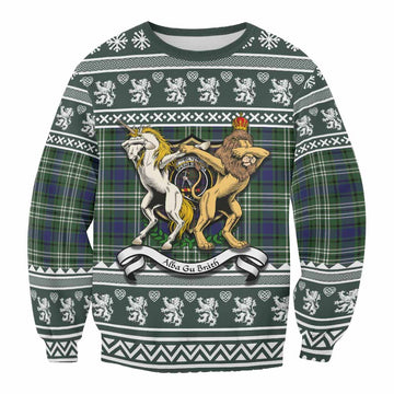Blyth Clan Tartan Crest Christmas Sweatshirt Coat of Arms Funny Style - Tartan Vibes Clothing