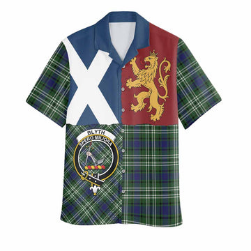 Blyth Crest Tartan Hawaiian Shirt with Lion Rampant Saltire Style