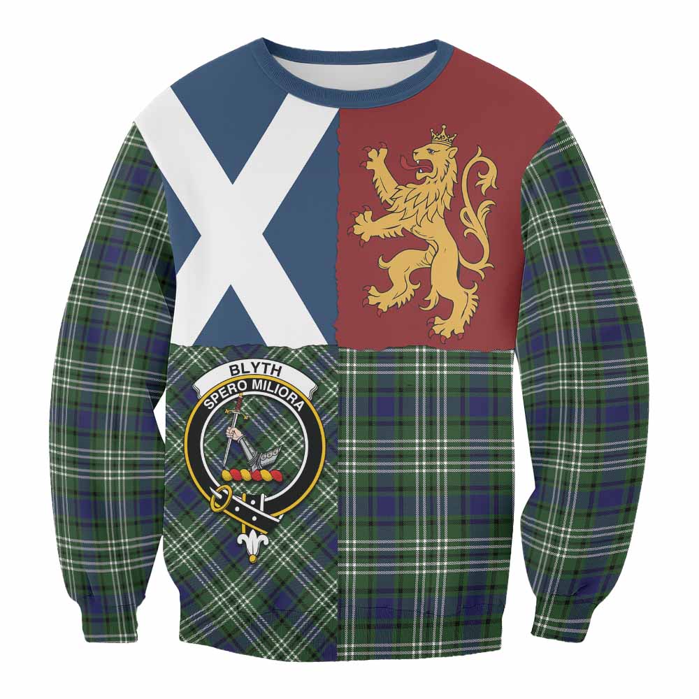 Blyth Crest Tartan Sweatshirt with Lion Rampant Saltire Style