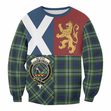 Blyth Crest Tartan Sweatshirt with Lion Rampant Saltire Style