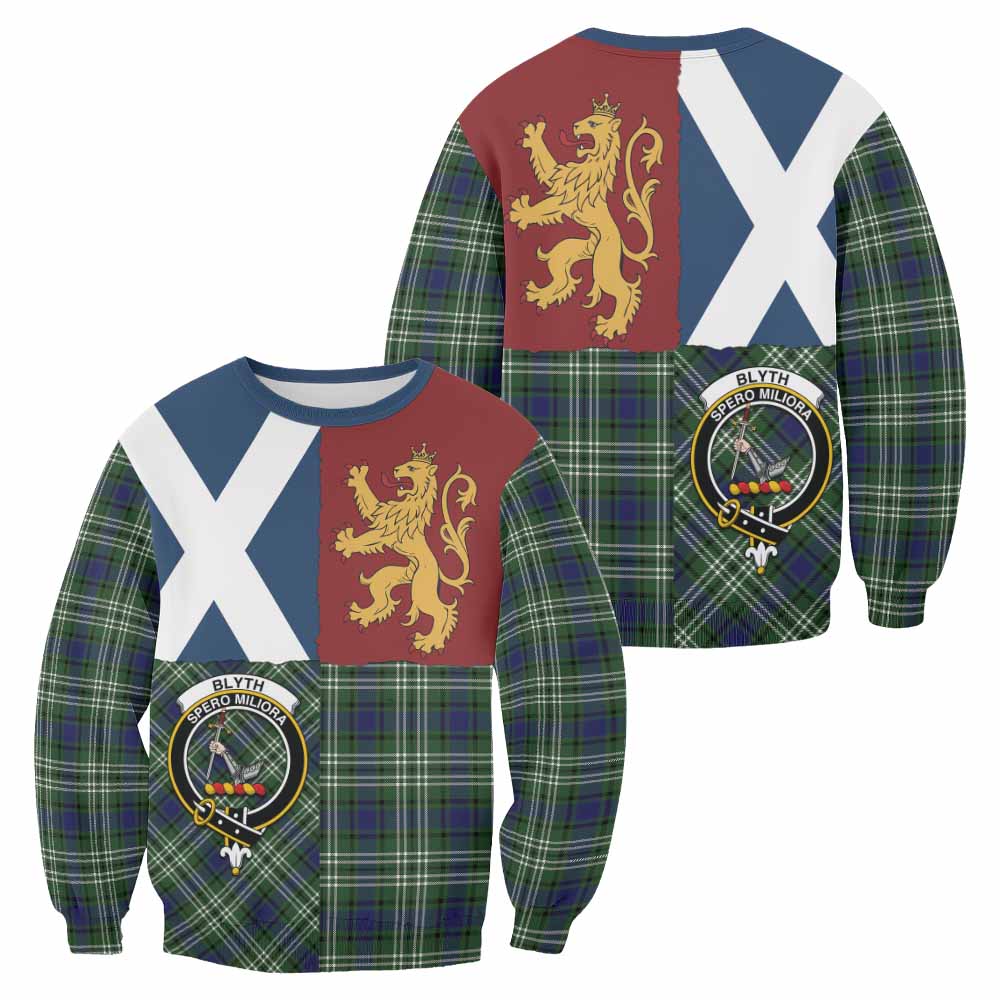 Blyth Crest Tartan Sweatshirt with Lion Rampant Saltire Style