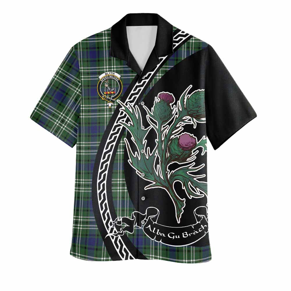Blyth Family Crest Tartan Hawaiian Shirt Alba Thistle Inspired - Tartan Vibes Clothing