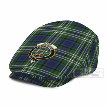 Blyth Family Crest Tartan Jeff Cap, Tartan Flat Cap