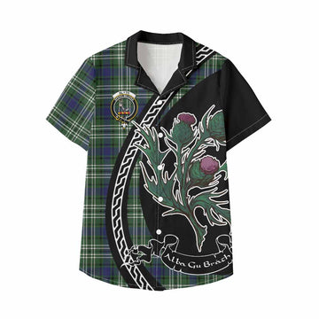 Blyth Family Crest Tartan Kid Hawaiian Shirt Alba Thistle Inspired - Tartan Vibes Clothing