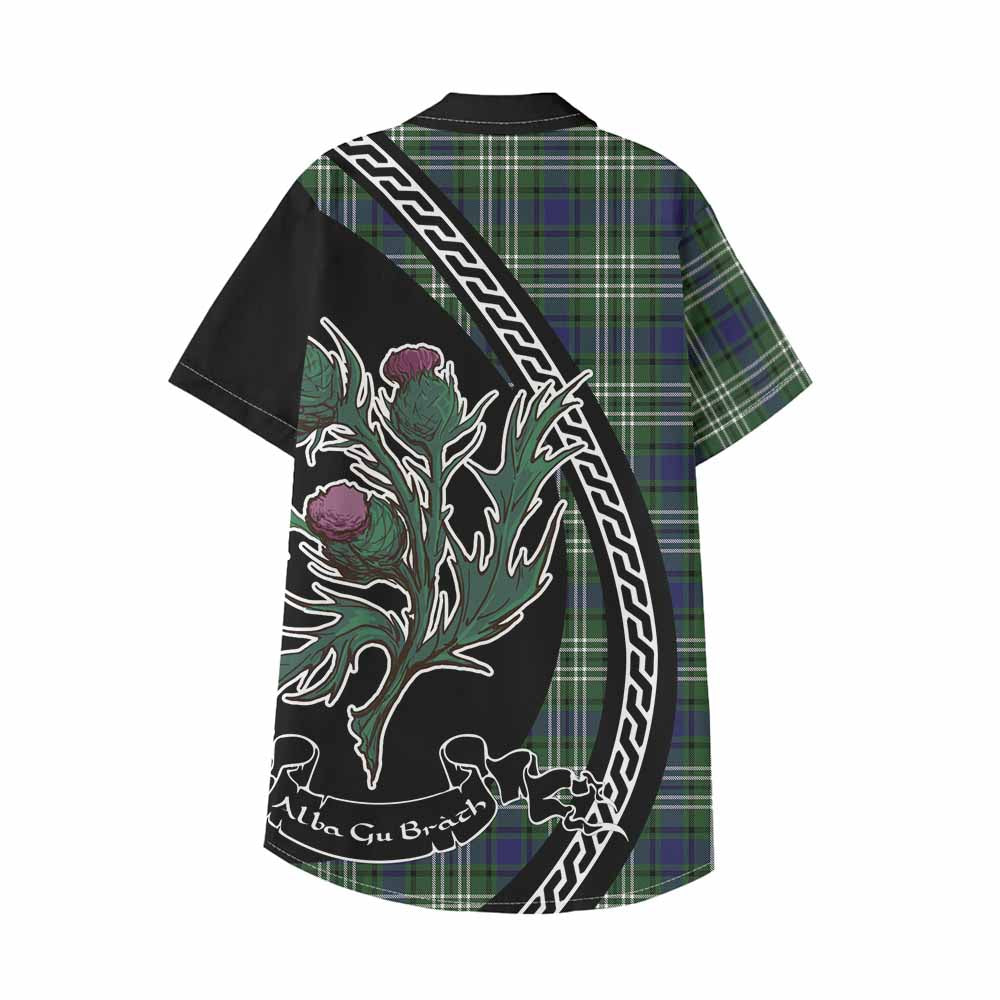 Blyth Family Crest Tartan Kid Hawaiian Shirt Alba Thistle Inspired - Tartan Vibes Clothing
