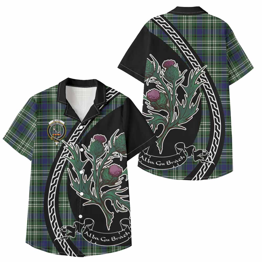 Blyth Family Crest Tartan Kid Hawaiian Shirt Alba Thistle Inspired - Tartan Vibes Clothing