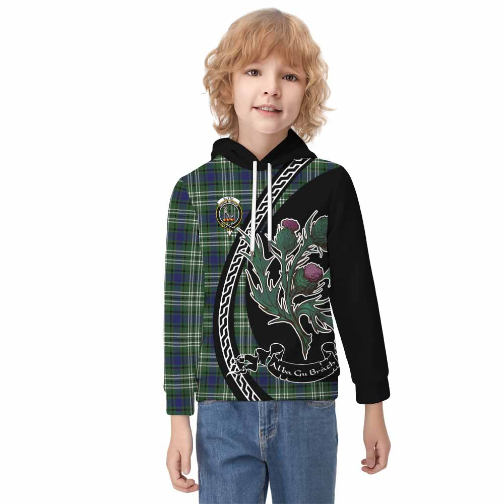 Blyth Family Crest Tartan Kid Hoodie Alba Thistle Inspired - Tartan Vibes Clothing