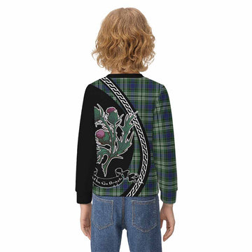 Blyth Family Crest Tartan Kid Knitted Sweatshirt Alba Thistle Inspired - Tartan Vibes Clothing