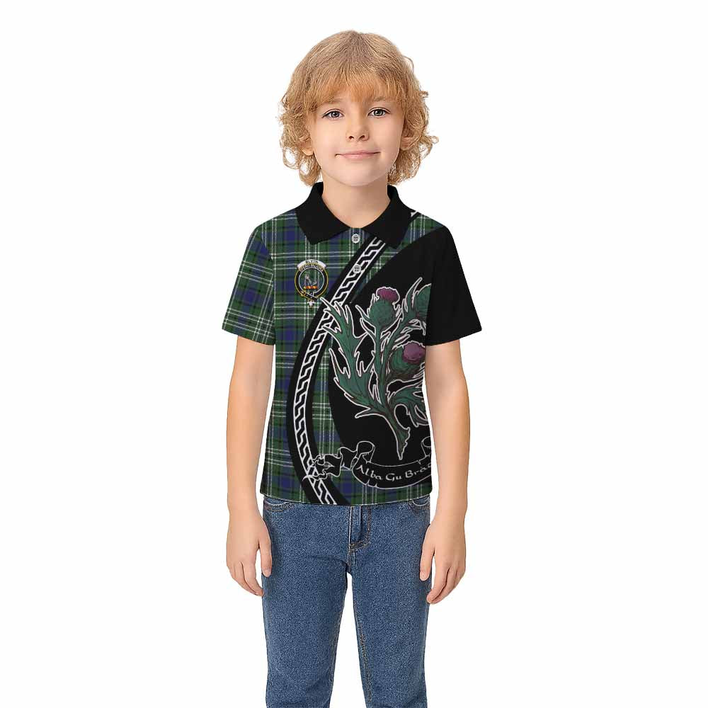 Blyth Family Crest Tartan Kid Polo Shirt Alba Thistle Inspired - Tartan Vibes Clothing