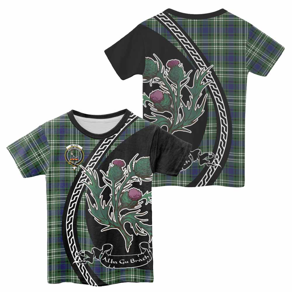 Blyth Family Crest Tartan Kid T-shirt Alba Thistle Inspired - Tartan Vibes Clothing