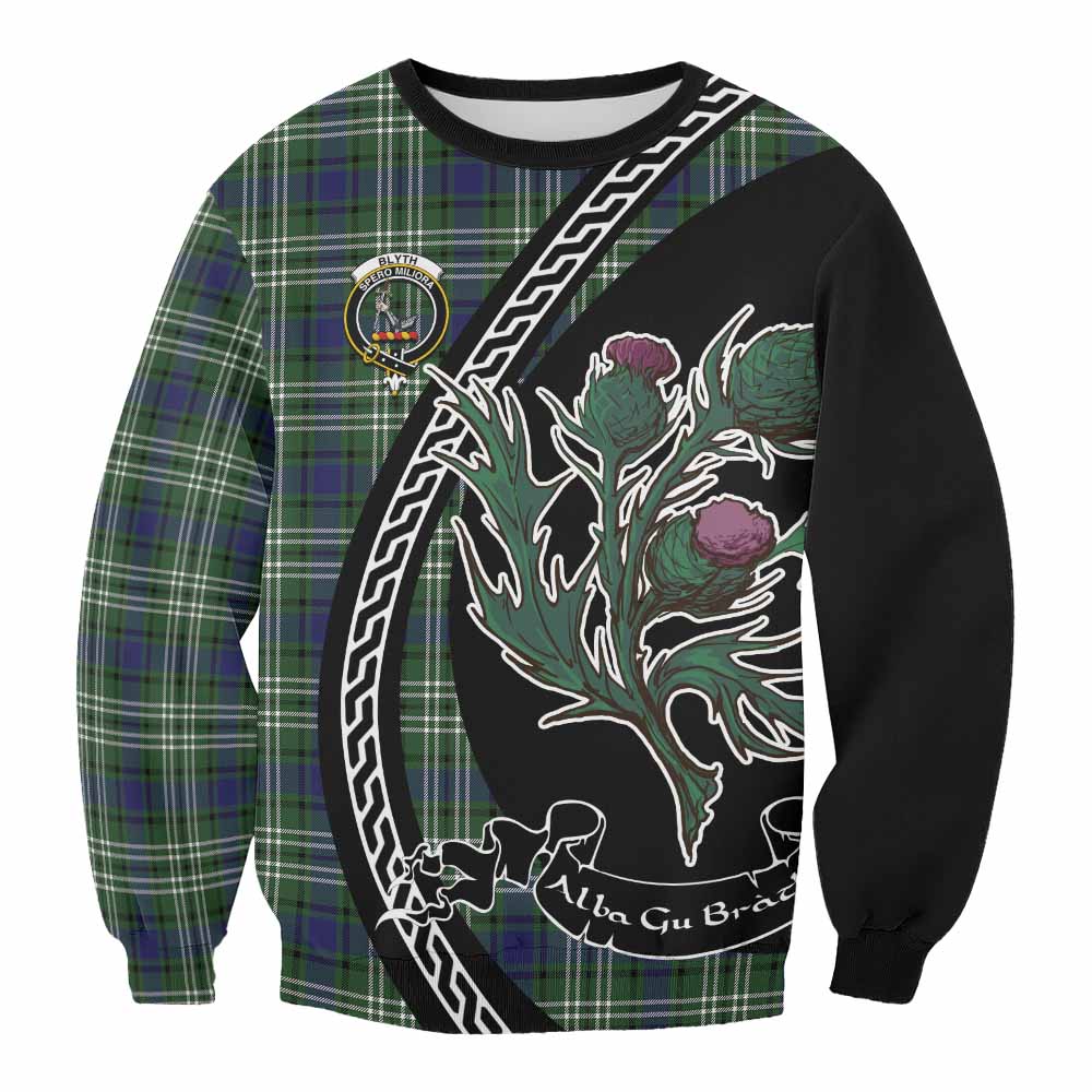 Blyth Family Crest Tartan Sweatshirt Alba Thistle Inspired - Tartan Vibes Clothing