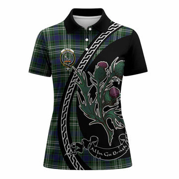 Blyth Family Crest Tartan Women Polo Shirt Alba Thistle Inspired - Tartan Vibes Clothing