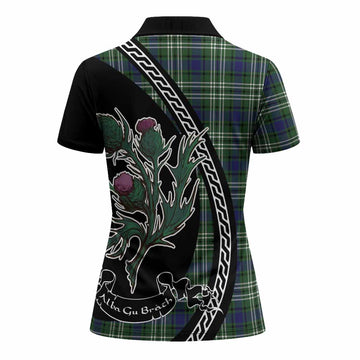 Blyth Family Crest Tartan Women Polo Shirt Alba Thistle Inspired - Tartan Vibes Clothing