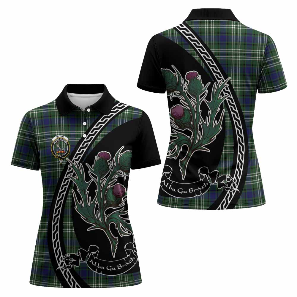 Blyth Family Crest Tartan Women Polo Shirt Alba Thistle Inspired - Tartan Vibes Clothing