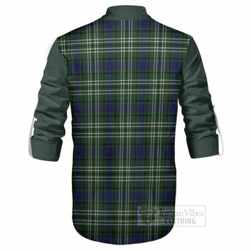 Blyth Tartan Accent Ghillie Shirt with Family Crest