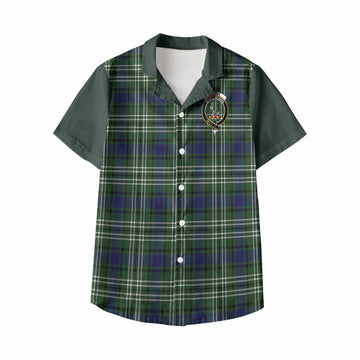 Blyth Tartan Accent Kid Hawaiian Shirt with Family Crest